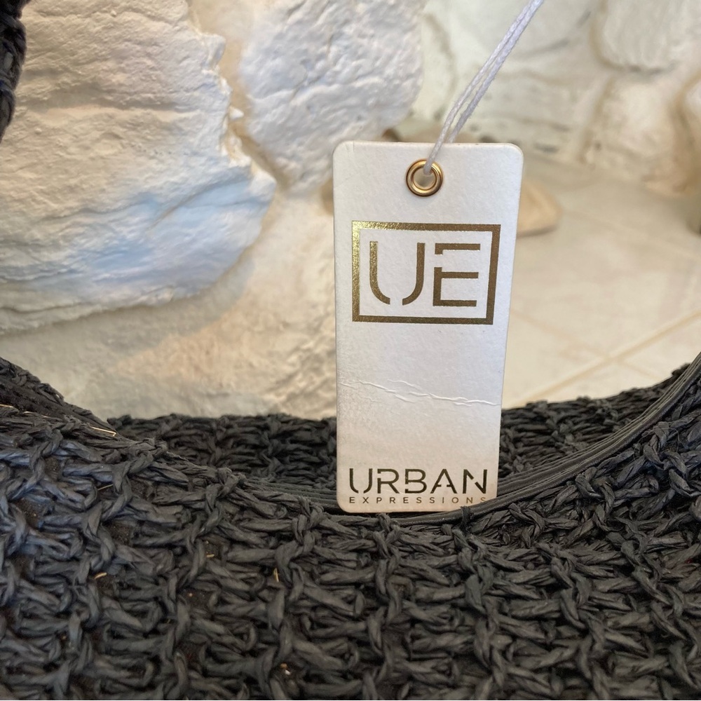 NWT Urban Expressions black woven shoulder bag with knot detail - Picture 6 of 8